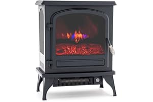K2CALORE Kekai Colorado Cheminée électrique avec Simulation de feu Noir 41 x 28 x 52 cm 1950 W