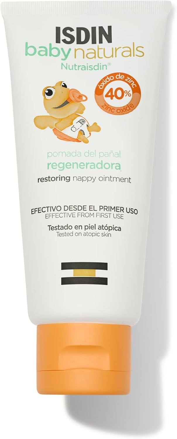 ISDIN Nutraisdin Baby Naturals Pomada del Pañal Regeneradora, Crema que Protege y Regenera la Piel Sensibilizada de bebé, con 40% Zinc