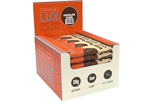 Premium LUX Protein Flapjack Bars - High Protein, Low Sugar Snack – Bodybuilding Warehouse - Chocolate Chunk (24 x 75g)