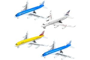 YONGNKIDS Diecast Airplane Toys for Toddlers, Aircraft Plane Toy for Boys Girls 3 4 5 6+ Years Old, Aeroplane Model Plane Fighter Jet with Pull Back- Gift for Kids Birthday Party Favours (4 Pcs Diecast Planes)