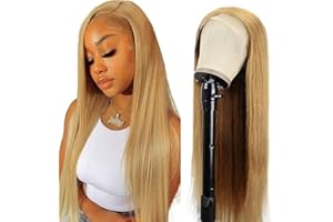 Lakaisa T Part Wig Human Hair Wig Straight Wig Parrucca Donna Capelli Veri Umani 100% Unprocessed Virgin Hair 4X1 HD Lace Blond Color Pre Plucked Natural Hairline with Baby Hair 24 Pollice