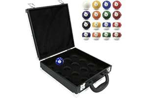 Natudeco Caja De Almacenamiento De Bolas De Billar, Contenedor De Almacenamiento De Bolas De Billar, Estuche De Viaje con Asa para Un Juego De 16 Bolas De Billar
