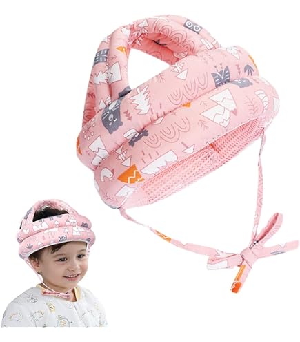 Casque De Protection Bébé 5-24 Mois - Anti-Choc, Coton, Réglable - Pour Apprentissage Marche