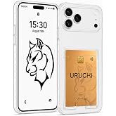 URUCHI Kartlıklı Crystal Şeffaf Kılıf iPhone 18 Pro Max / 17 Pro Max i&ccedil;in, [Sararma &Ouml;nleyici] [Kamera Koruma] [Kart B&ouml;lmeli] 
