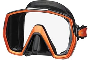 Tusa Freedom HD Diving snorkeling Mask, black/orange (Orange/Black)