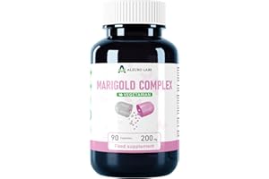 Alzuro Labs Lutein & Zeaxanthin 200 mg – 90 Vegane Kapseln | Ringelblumenextrakt mit Vitamin A, C & Zink | Natürliche Augenvitamine für Sehkraft & Glaskörpertrübung | Von Dritten Laborgeprüft