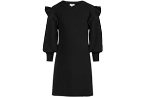 Danna Belle 6-12 Ans Robe en Tricot Fille Pull Laine Crochet Robe Manches Longues Col Rond Souple et Mingnon