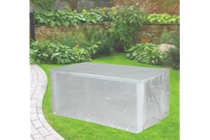 ‎FACHHANDEL PLUS Fachhandel Plus Komfort Schutzhülle für rechteckige Gartentische 220x100x75 cm transparent Möbelschutzhülle für Terrassentisch