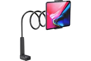 SHUXIA Gooseneck Tablet Holder Phone Stand,360 Adjustable Lazy Arm Holder Clamp Mount Bracket Bed,Flexible Tablet Stand,Compatible with iPad Mini Pro Air,Switch,Samsung Galaxy Tabs or Other 4.7-10.1"Devices