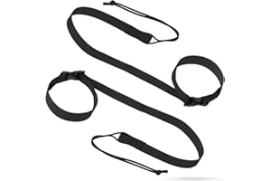 PEUTIER 2pcs Laisses de Snowboard, Réglables Sangle Fixation Snowboard Leash Coverts Accessoires de Ski pour Hommes Femmes Enfants Adolescents pour Attacher Vos Bottes de Snowboard (Noir)