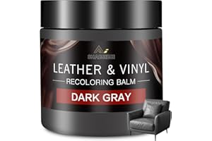 SHABEIBEI Leather Recoloring Balm and Scratch Repair Kit – 200ml Dark Gray Leather Restorer for Couches, Furniture, Car Seats – Leather Paint & Stain for Sofa, Chairs, Bags, and More