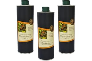 Kürbishof DEIMEL Steiermark/Austria - Lot avantageux de 3 boîtes de 1000 ml - Huile de pépins de courge originale de Styrie, IGP (Autriche)