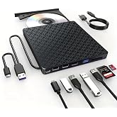 Coverzone 7in1 Harici USB 3.0 ve Type-C DVD-ROM DVD-RW Optik S&uuml;r&uuml;c&uuml;, USB ve Type C Kablolu, PC, Tablet, DVD Player, Desenli T