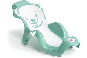OKBABY Buddy - Hamaca De Baño Ergonómica Con Asiento De Goma Antideslizante Para El Baño Del Bebé - 0 A 8 Meses (8 Kg), color Turquesa