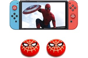 JAEESPON Joy Con Thumb Grip Caps Set Compatible with Nintendo Switch&Nintendo Switch Lite, Soft Silicone Protection Cover for Joystick Controller-2PCS(Spider Man)