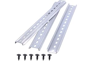 Taiss 3 pezzi Guida DIN alluminio 3,5 cm di larghezza, 300mm di Lunghezza, 0,75 cm di Altezza barra din per l'installazione Nell'armadio di Distribuzione Nell'armadio di Controllo DIN-300-L