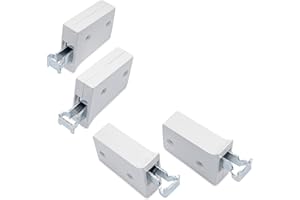 KLAMA 2x Schrankaufhänger, Höhenverstellbar, Kunststoff/Metall, Weiß (Zum Anschrauben)