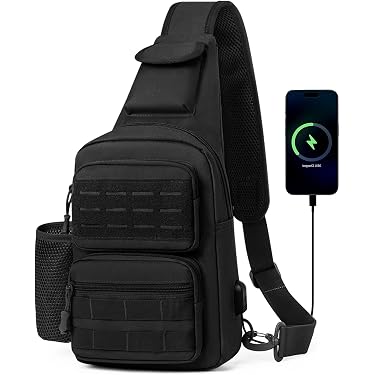 Sac Sling Imperméable Sac Bandoulière DONGKER Imperméable - Sac Crossbody Randonnée Homme Femme (L, Bleu) Sac Sport Outdoor