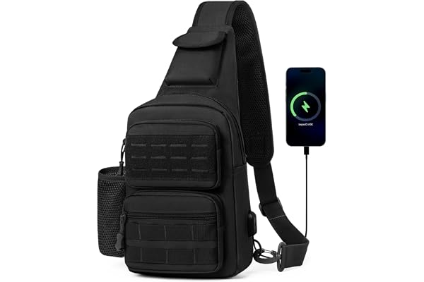 HUNTVP Sac Bandoulière Homme, Sac à Poitrine Sacoche Bandouliere Tactique Sacoche Banane Sacs à Dos Porté Travers pour Homme Femme Voyage Randonnée Camping Trekking