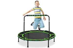 ‎FORROBY Trampoline for Children, Foldable Mini Trampoline from 3-6 Years with Removable Handle and Secure Padding, Children's Trampoline up to 150 kg Load Capacity, Garden Trampoline, Indoor and Outdoor