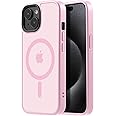 Tigowos for iPhone 15 Phone Case Fits MagSafe 10FT Drop Resistant Matte Skin Feeling Back Cover for iPhone 15 Case，Pink