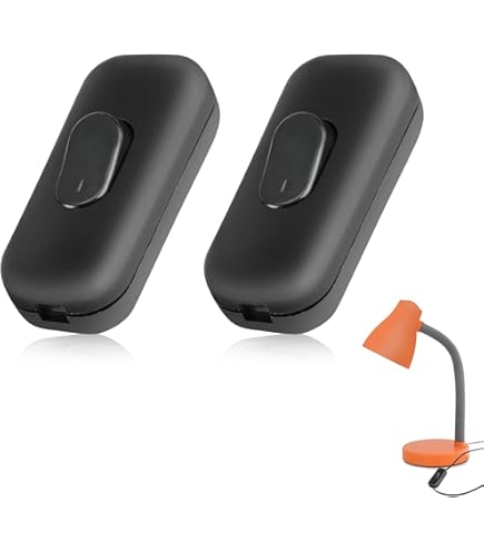 Lampen-Schalter Schwarz - Zwischenschalter Mit Zugentlastung