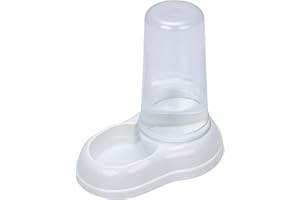 Ferplast Distributeur Croquettes Chiens et Chats, Distributeur de Nourriture sèche ou Eau 0,6 Litre, Fond antidérapant, 12,5 x 19 x h 19,5 cm Blanc
