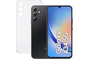 SAMSUNG Galaxy A34 5G (256GB, 8 GB de RAM) + Funda - Smartphone Android Color Negro, Pantalla Super AMOLED de 6,6 Pulgadas, B