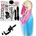 Produktbild Neverland Beauty 24" RegenbogenFarben Mannequin-Kopf, Friseursalon Ubungskopf, 100% synthetisches Haar, Haare schneiden uben, mit Schraubstock fur das Anbringen an einen Tisch + Haar Styling Braid Set