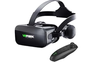 VIGCEBIT Casque VR compatible avec Android/IOS/PC, casque de réalité virtuelle avec poignée sans fil, lunettes VR pour jeux immersifs dans les films 3D avec vision panoramique à 360 degrés, pour 3,5 à 6 pouces