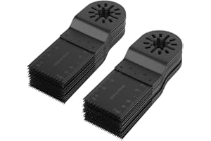 Wakects Cuchillas Oscilantes de Acero de Alto Carbono, 20 Unidades, 34 mm, Compatibles con Madera, Plástico, Metal Delgado