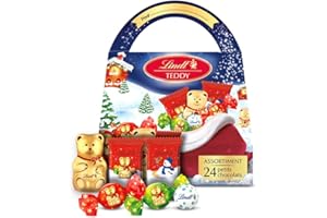 Lindt - Hotte cadeau TEDDY - Assortiments de Chocolats au Lait - Idéal pour Noël, 134g