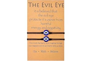 BOCHOI Mauvais Œil Bleu Turc Cordon Tressé Bracelets Réglable Bracelets à œil Bracelet à vœux Protection bébé Cadeau pour Ados Femme Homme Famille Amie Fille garçon