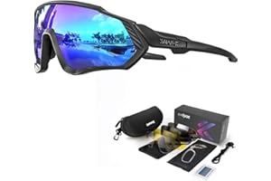 KAPVOE Lunettes de soleil polarisantes pour cyclisme,ensemble de 5 verres interchangeables,lunettes sportives pour hommes et femmes