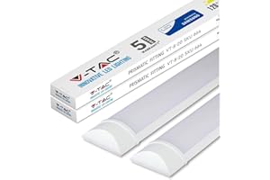 V-TAC 20W 2Ft Samsung LED Tube Lights - 6500K White, Wall & Ceiling Batten Light - Shed, Kitchen & Garage Lighting [Pack of 2]