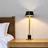 Amber LED MeraGold Masa Lambası, 3000K G&uuml;nışığı, Şarj Edilebilir, Taşınabilir, 3 Kademe Dokunmatik Parlaklık Ayarı, Al&uuml;minyum