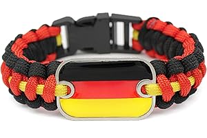 Wowteam Fan Bracelet Football Fan Item with National Flag Badge – World Cup – Women Men Unisex – 9 Teams