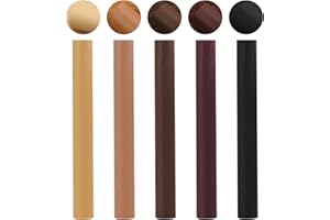 TWEOZEK 5 Pack Wax Filler Wood Repair Sticks, Light to Dark Brown Oak Wood Scratch Repair Crayons, Multi-Surface Wood Filler for Furniture Scratch Wooden Floor Table Door Guitar Scratches Holes, Eco-Friendly