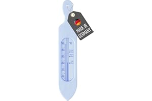 Lantelme Badethermometer Farbe Hellblau | Temperaturanzeige mit Richtangaben | Analog Bade Thermometer für Zuverlässige Wassertemperaturanzeige in Badewanne Badewasser (Hellblau)