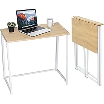 Scrivania Pieghevole MEUBLE COSY Con Ruote - 80x40x74cm, Bianco, Stile Scandinavo - Foto 13