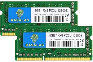 Rasalas 16 GB Kit (2 x 8 GB) 1Rx8 PC3L-12800S DDR3L 1600MHz SODIMM DDR3 RAM 1.35V CL11 204-Pin PC3-12800 8GB Laptop Speicher…