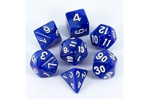 BOBOZHONG Dadi Poliedrici,7 PCS Poliedrici Dadi da Gioco, Layered Polyhedral D&D Dice, per Dungeons And Dragons DND Rpg Giochi da Tavolo MTG (Blu)