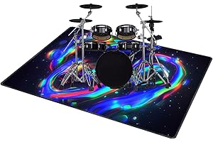 QQDD Tappeto per Batteria Tappetino per Batteria Drum Tappeto Insonorizzato per Batterie elettroniche Rullante Acustica Snare Drum Grancassa Strumenti Musicali Coperta Antiscivolo (80CM - 200CM)