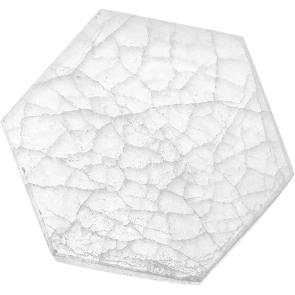 Plaque De Sélénite Hexagonale 8x7 Cm - Pierre Naturelle Pour Charger Les Cristaux, Méditation, Reiki, Purification D'énergie, Décoration Zen