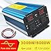 Produktbild LVYUAN Auto Caravan Camping Boot 3000 W/6000 W (Peak) Reiner Sinus Wechselrichter Soft Start 12 V DC zu 230 V AC-Konverter mit LCD-Display