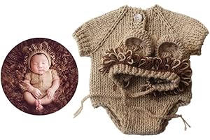 YeahiBaby Accessoires de Photographie de bébé Nouveau-né Mignonne Conception de Photo de Lion prenant des Tenues Costumes Unisexe tricotés