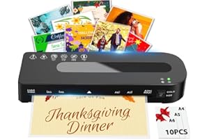 MAXDONE Plastificatrice A4 a Caldo/Freddo – Plastificatrice con 10 Fogli Plastificatrice A4 80–125 Mic, Pronta in 90s Sistema Doppio Rullo Anti-Inceppamento, per Scuola, Ufficio e Casa (Nero)