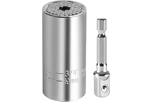 Lpluziyyds Universal Socket Set, Multi-Function Universal Socket Tool with Drill Adapter Unscrew Any Bolt Gifts for Dad, Husband, Boyfriend, Men, Fathers' Day Present