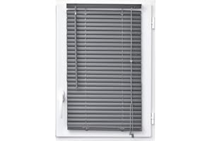 MadeInNature MN - Tenda veneziana in vinile, facile applicazione, con o senza foratura, modello e colori a scelta, 60 x 130 (l x h), colore: Antracite 936