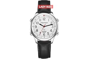 Hearkent Atomic British English Talking Watch for Blind or Visually impaired or Low Vision People Man and Woman Size (Expansion Siler, Woman)